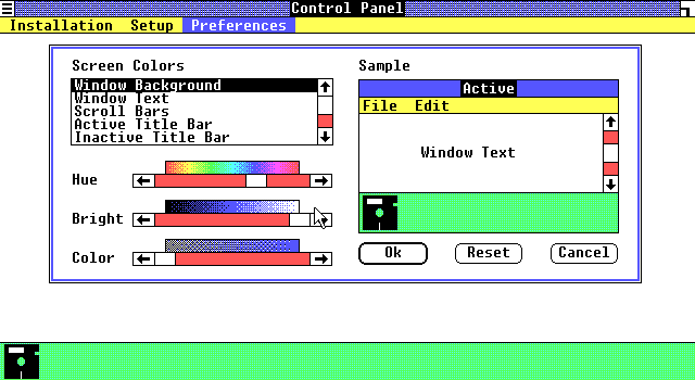 Windows 1.01 Colors
