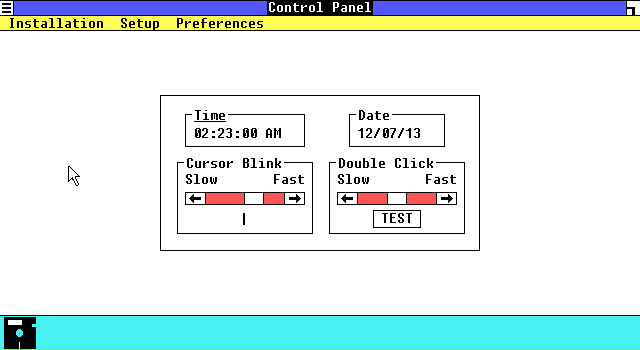 Windows 1.01 Control panel