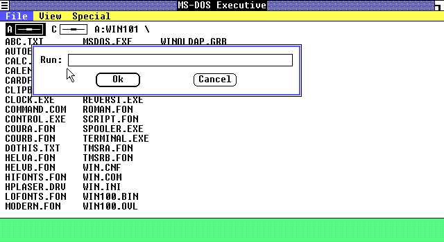 Windows 1.01 Run