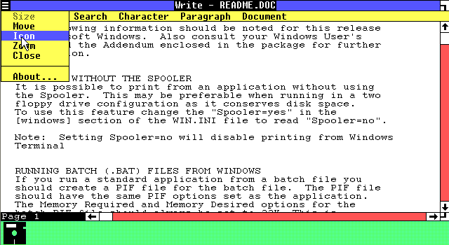 Windows 1.01 System Box