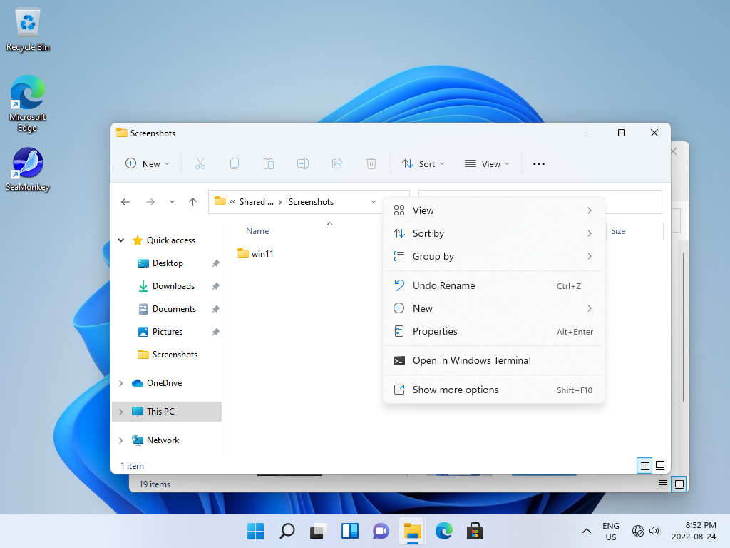 Windows 11 Context menu