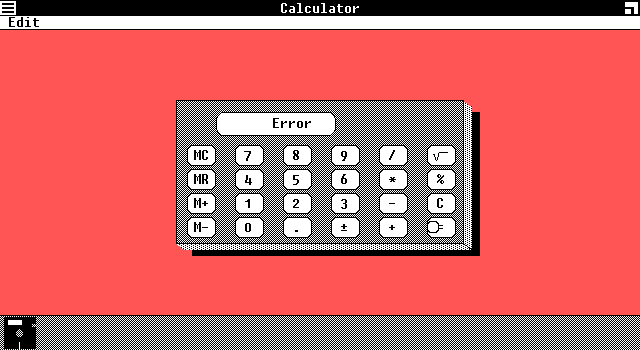 Windows 1 Beta Calculator message