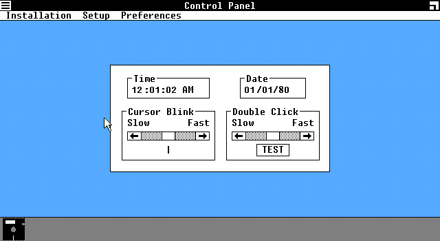 Windows 1 Beta Control panel