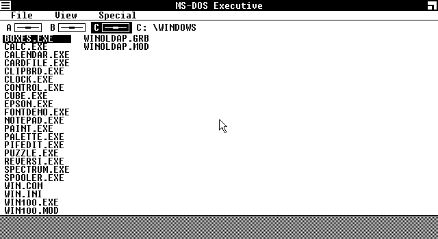 Windows 1 Beta MS-DOS Executive