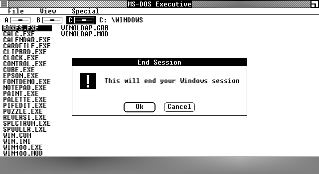 Windows 1 Beta Exit