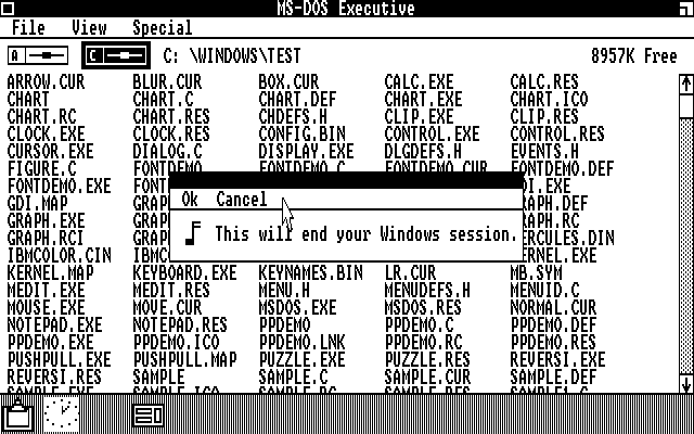 Windows 1 DR5 Exit windows