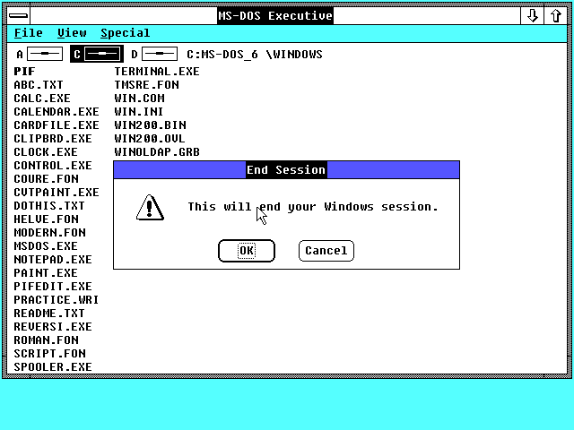 Exiting Windows 2.03