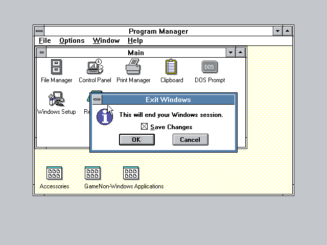 Exiting Windows 3.0
