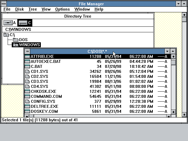 Windows 3.0 File Manager