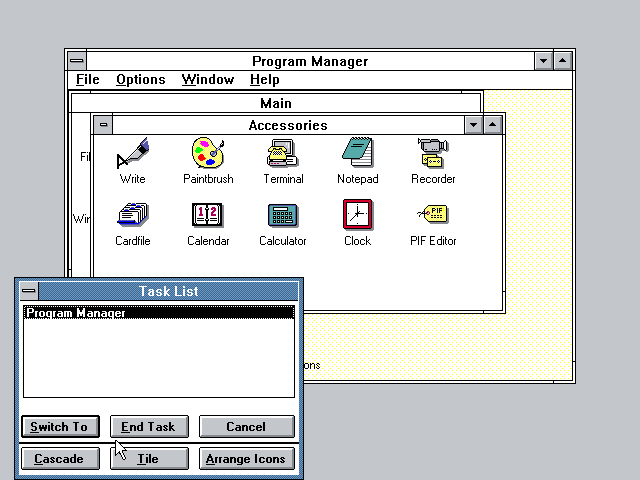 Windows 3.0 Task List