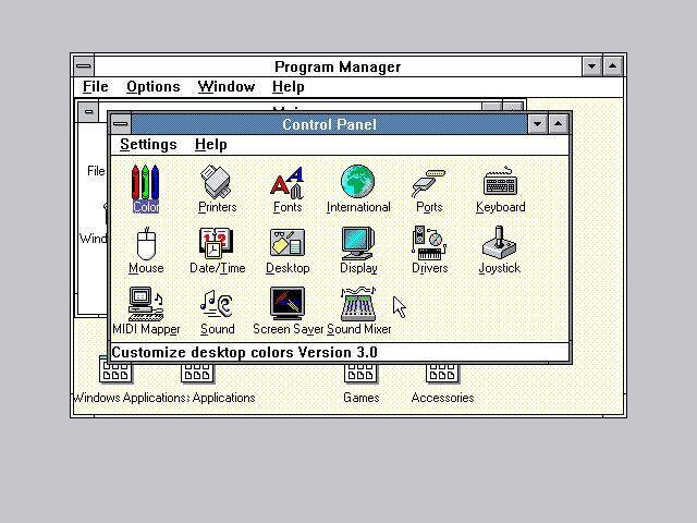 Windows 3.0 w/MME Control Panel