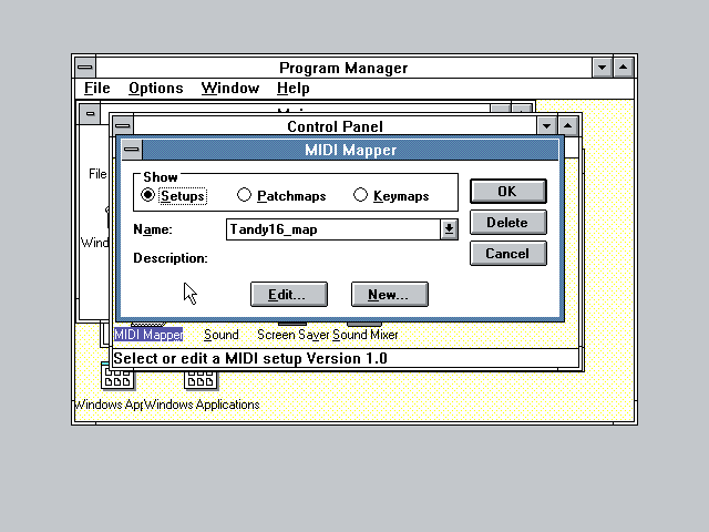 Windows 3.0 w/MME MIDI Mapper
