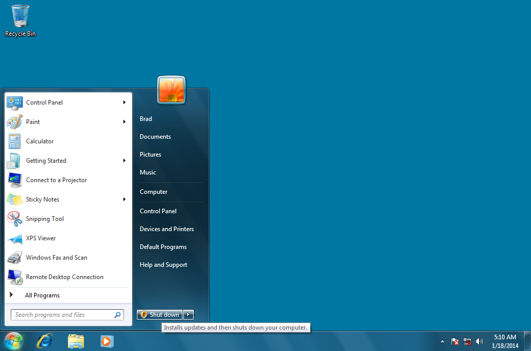 Windows 7 Shutdown