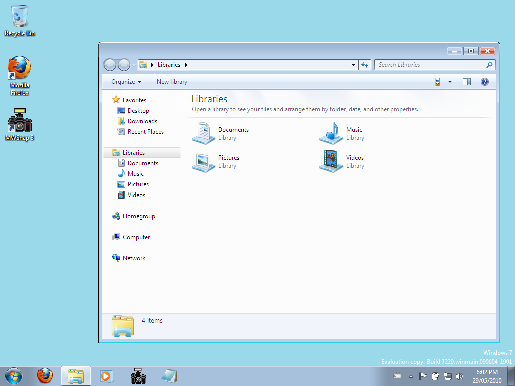 Windows 7 RC Libraries