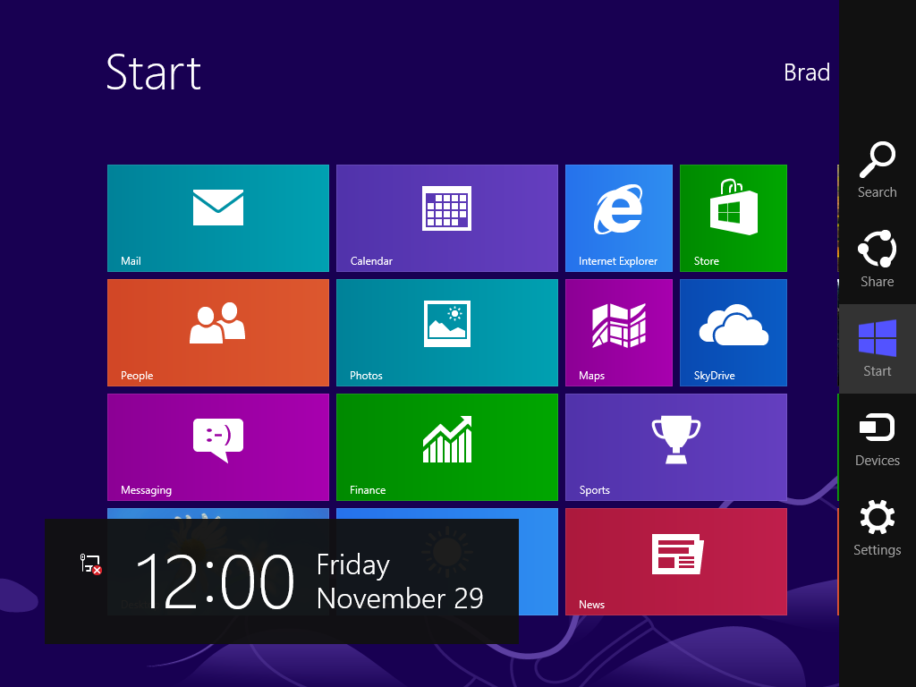 Windows 8 Charms bar