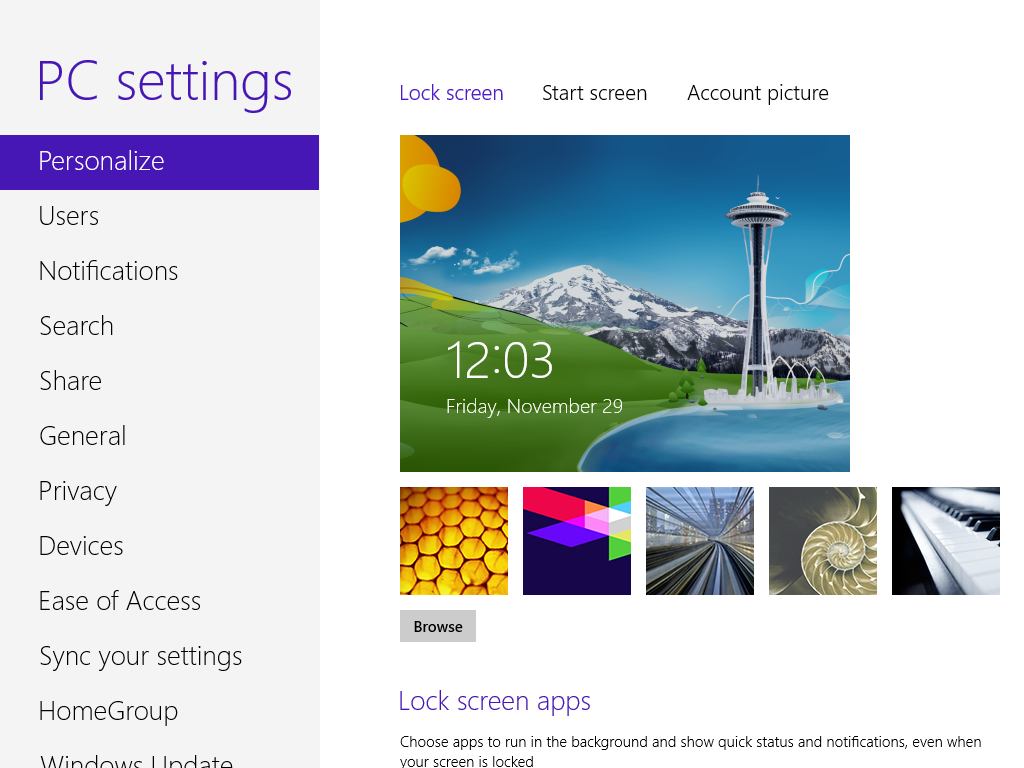Windows 8 Settings