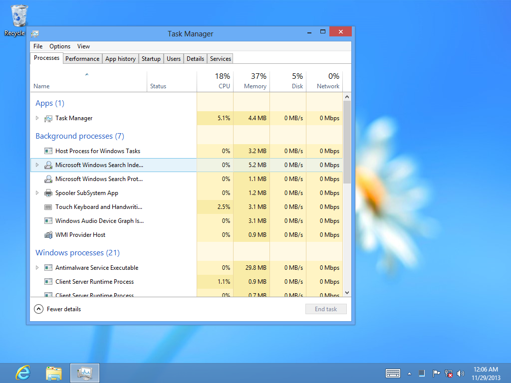 Windows 8 Task Manager