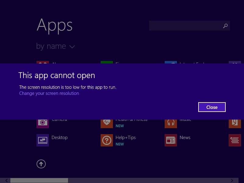 Windows 8.1 Low Resolution