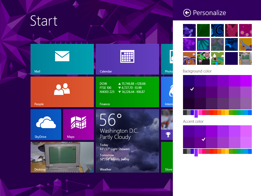 Windows 8.1 Preview Personalization