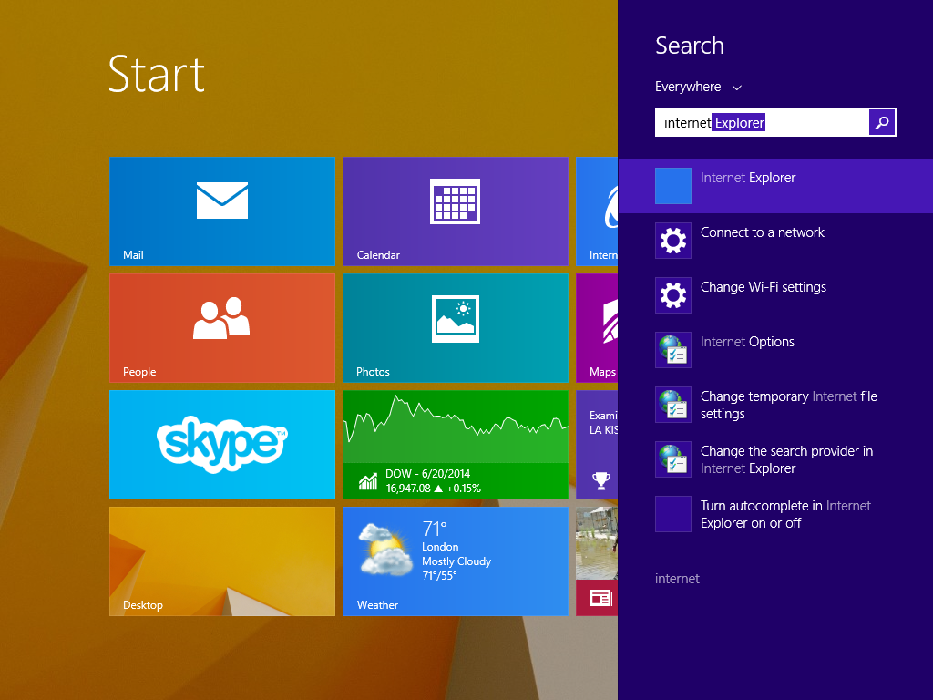 Windows 8.1 Update 1 Search