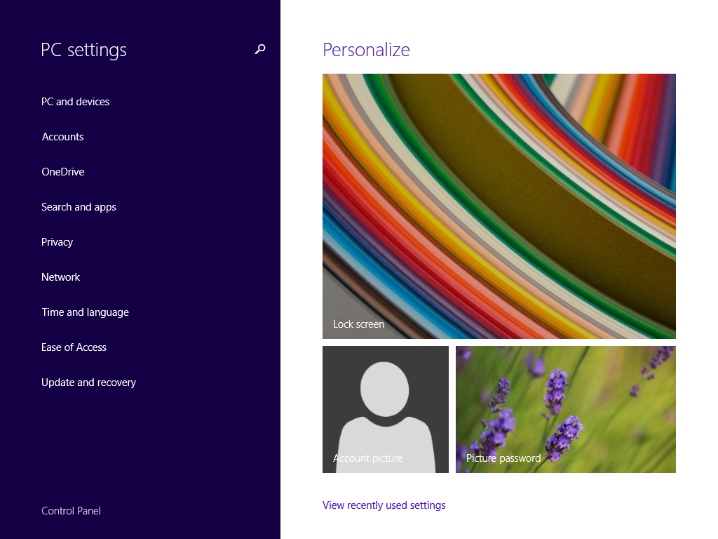 Windows 8.1 Update 1 PC settings