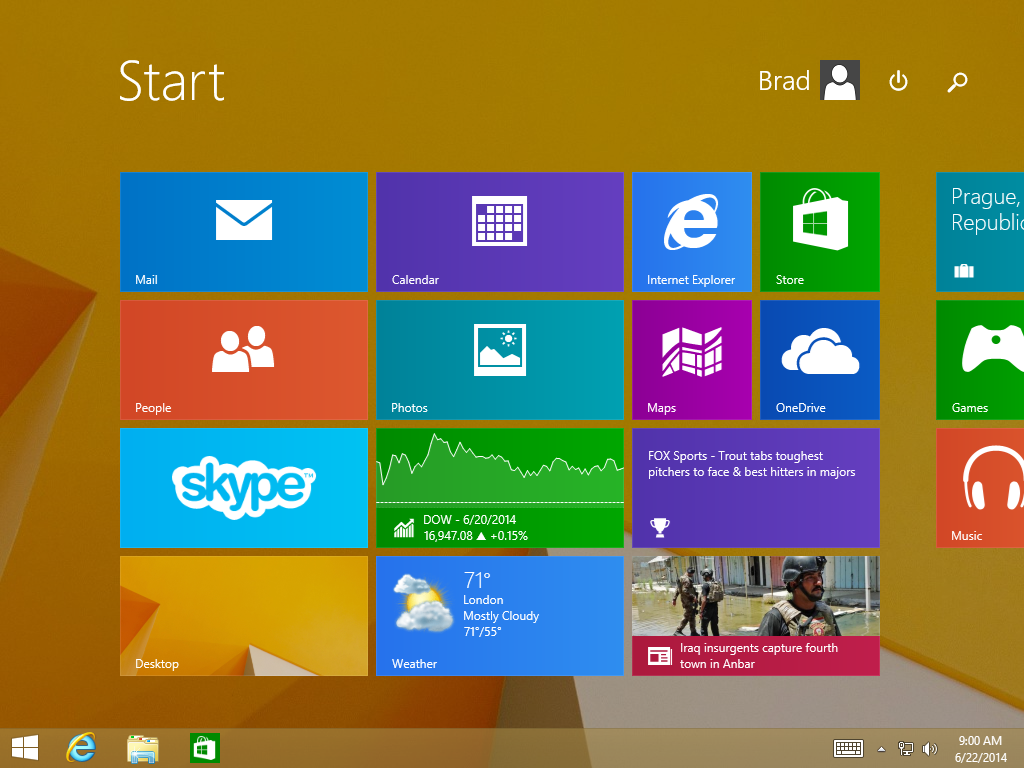 Windows 8.1 Update 1 Taskbar