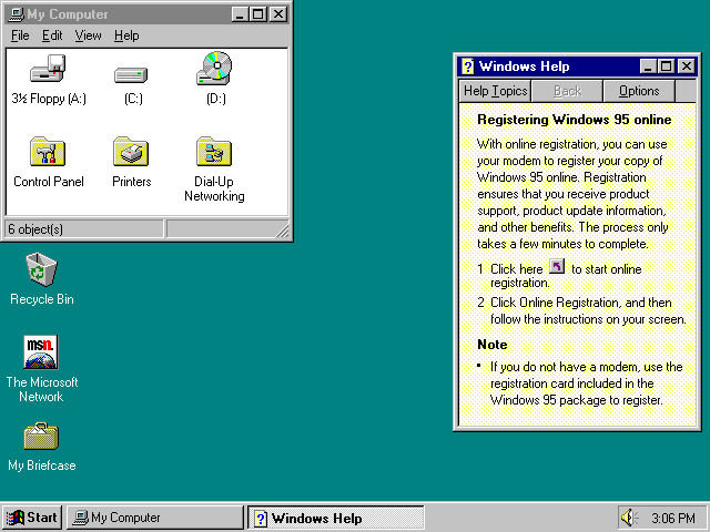 Windows 95 Help