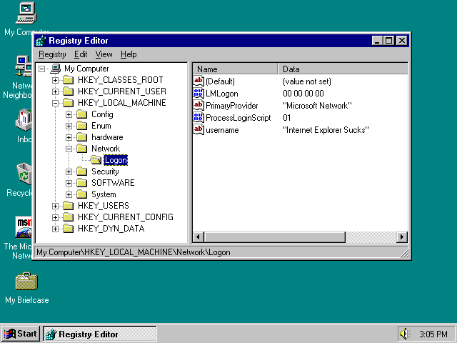 Windows 95 Registry