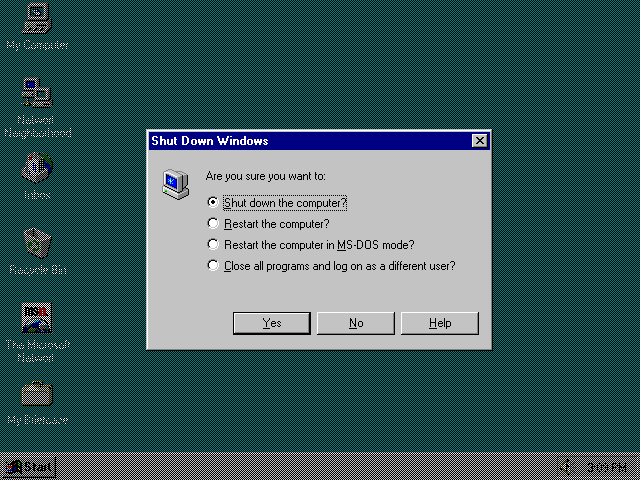 Windows 95 Shutdown