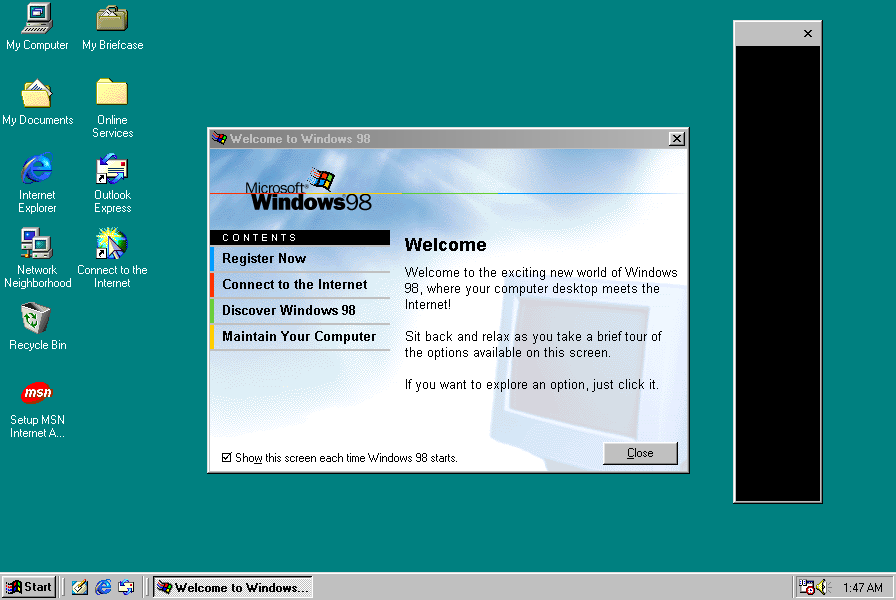 Windows 98 First Boot