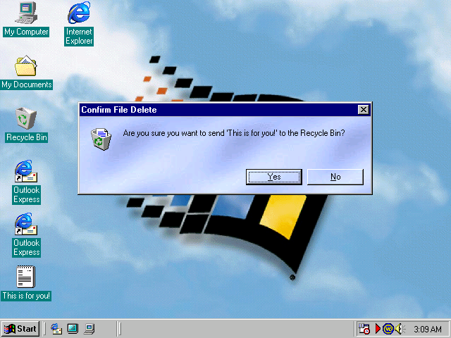 Windows 99 To the recycle bin with you