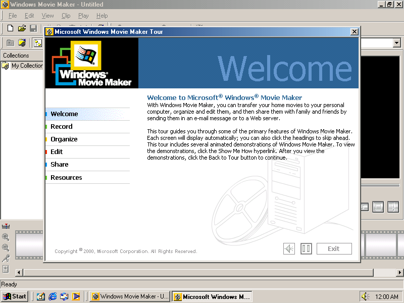 Windows ME Movie Maker