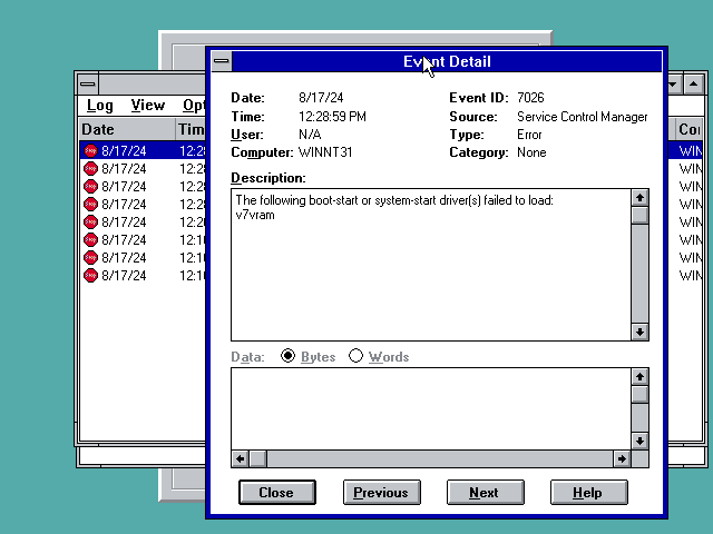 NT 3.1 Event Viewer