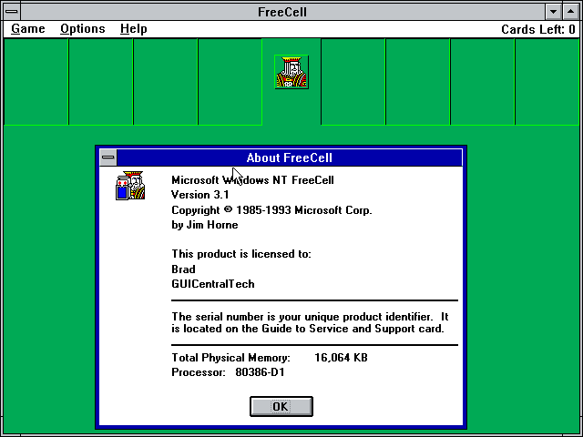 NT 3.1 Freecell