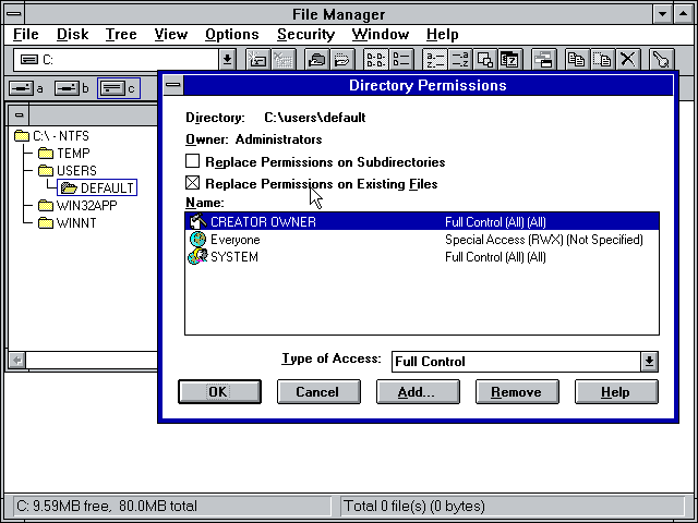 NT 3.1 Permissions