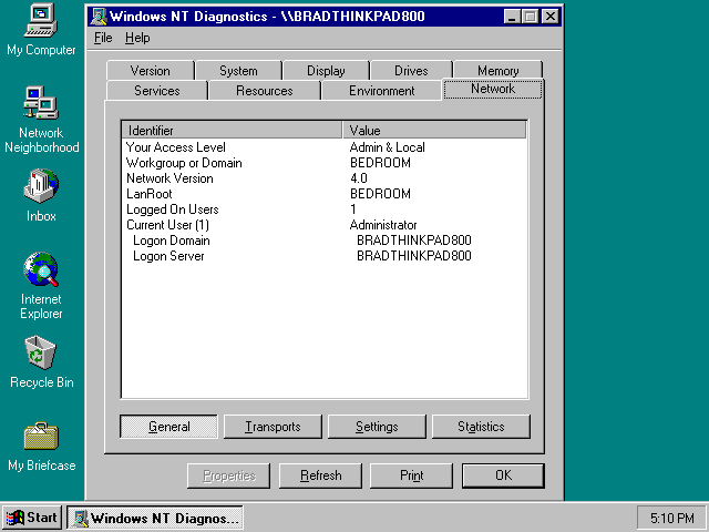 NT 4 Diagnostics