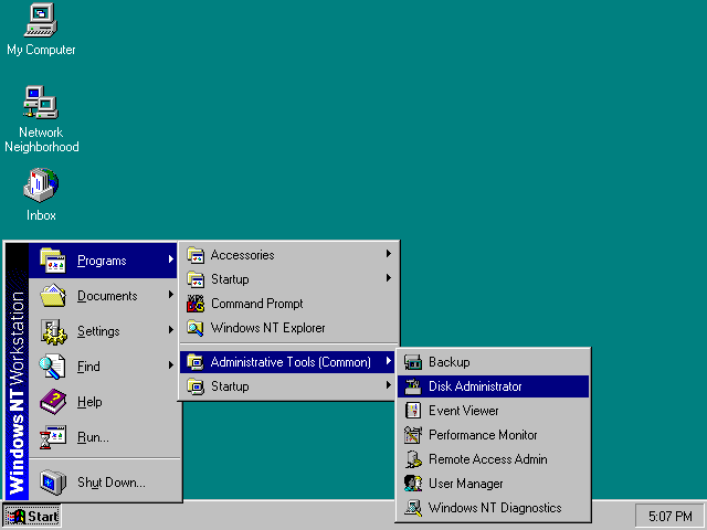 NT 4 Start menu