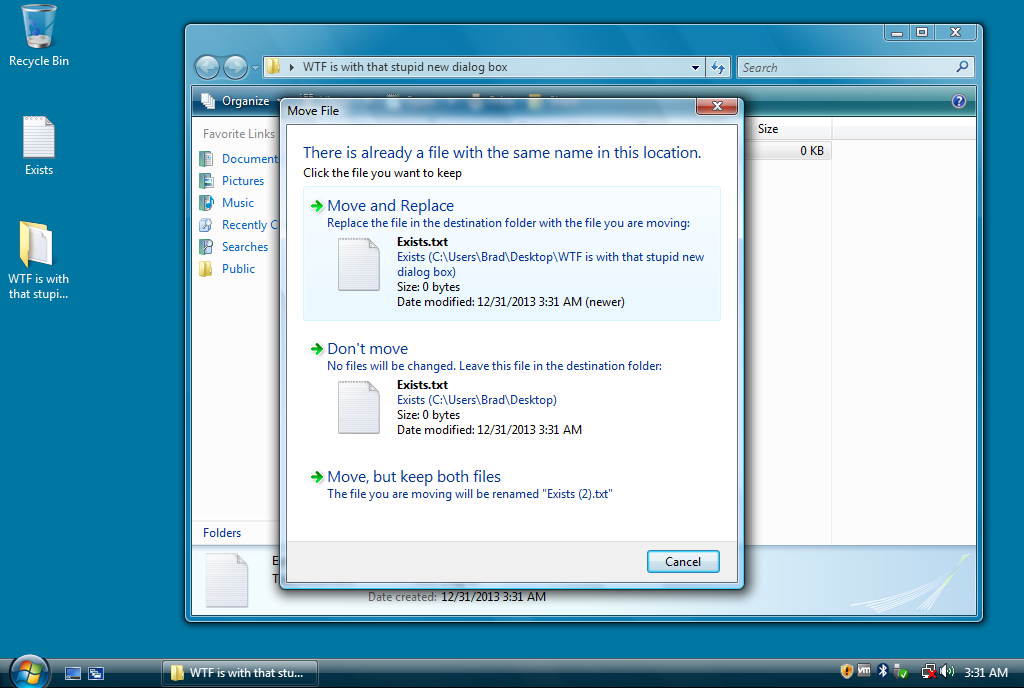 Windows Vista Dialogs