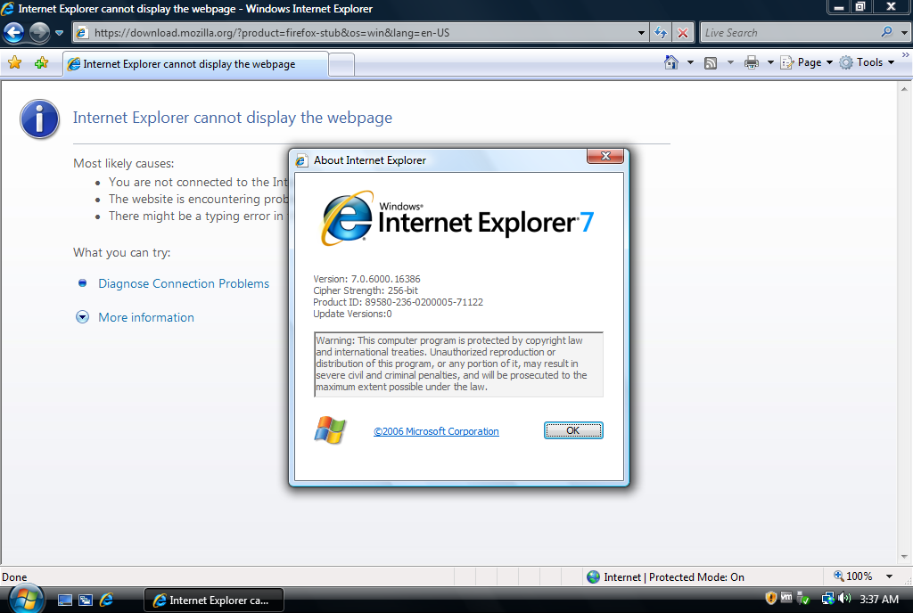Windows Vista Internet Exploder
