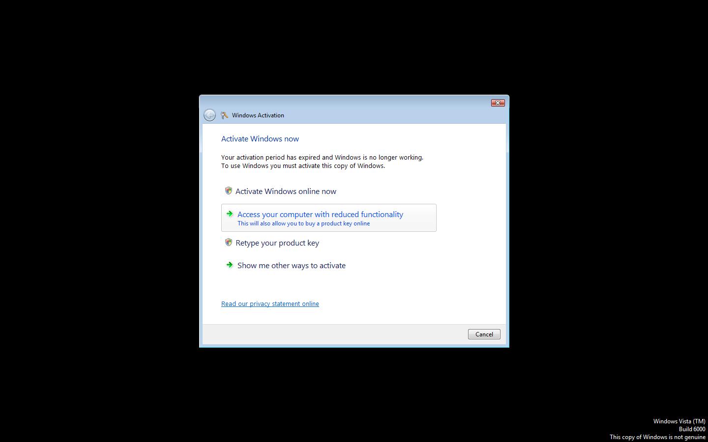 Windows Vista Shutting YOU Down