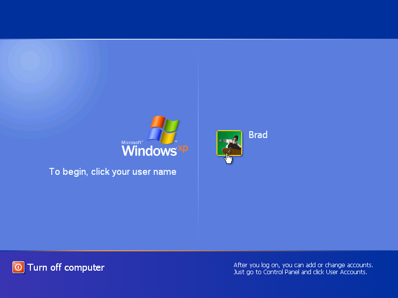 Windows XP Login Multi User