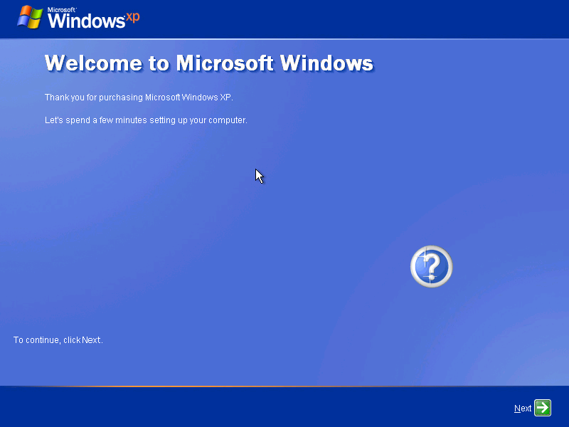 Windows XP OOBE