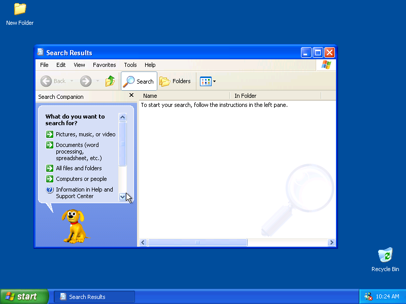 Windows XP Search