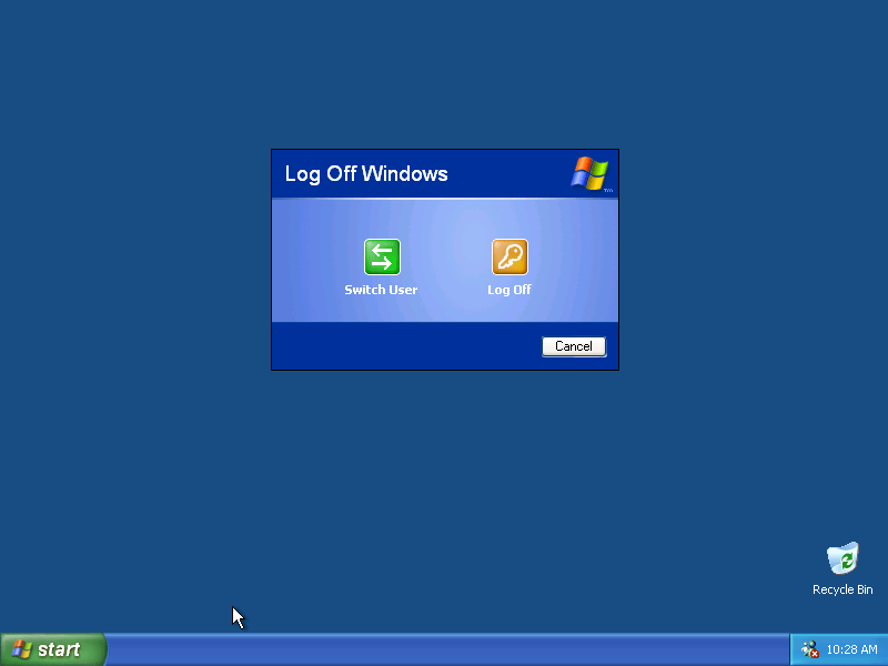 Windows XP Log off