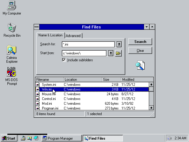 Calmira 3.3 Search