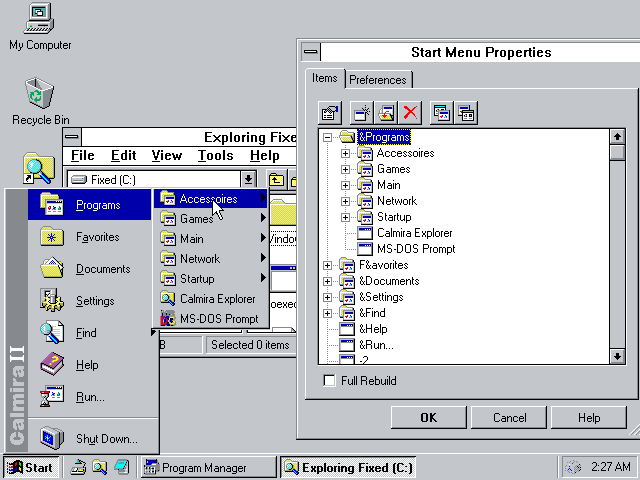 Calmira 3.3 Start Menu