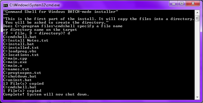 Cmd Shell Installer