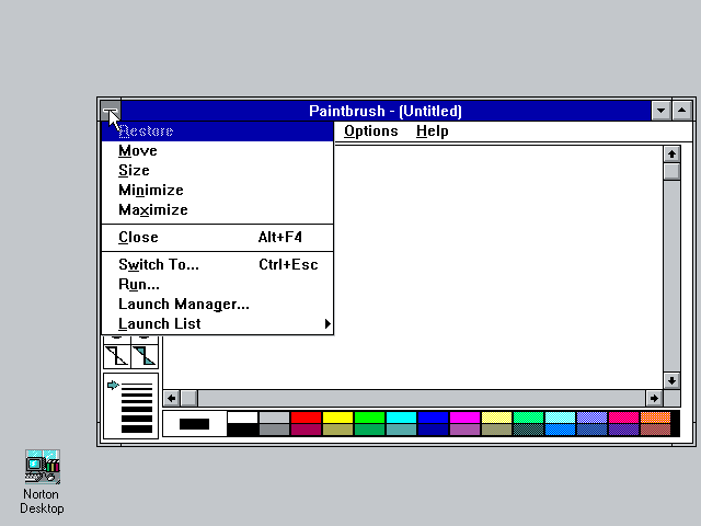 Norton Desktop Minimized