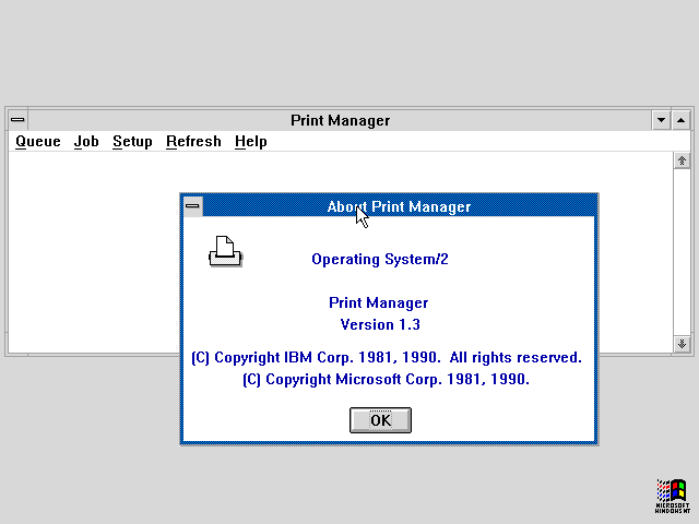 OS/2 Presentation Manager FW Print Manager