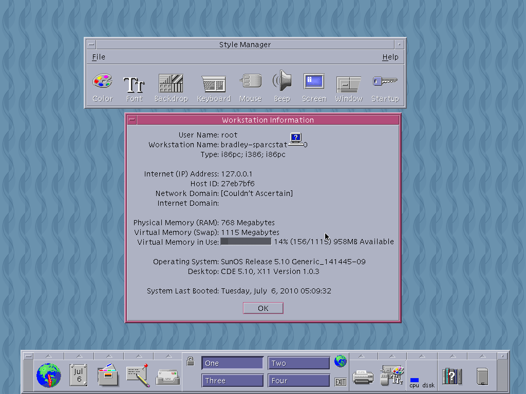 Solaris 10 U8 CDE About